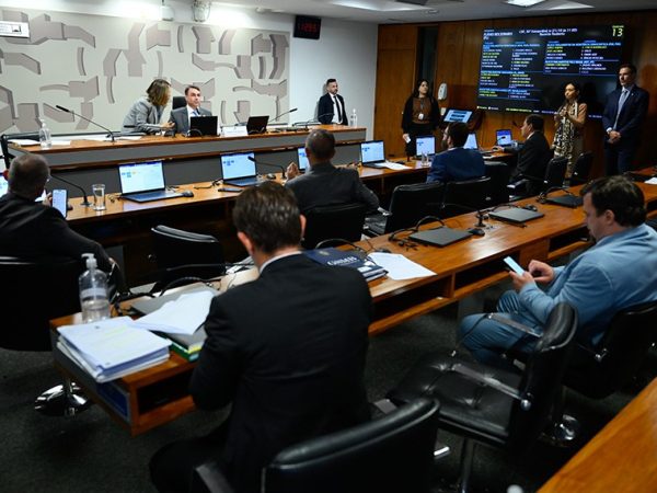 Mesa: 
presidente da CSP, senador Flávio Bolsonaro (PL-RJ).