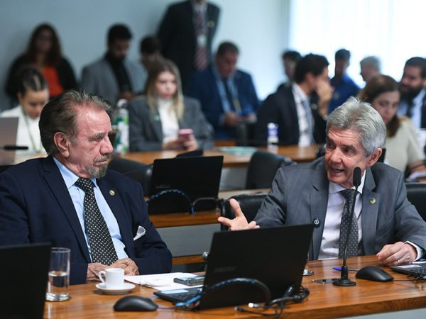 À bancada, em pronunciamento, senador Jaime Bagattoli (PL-RO).