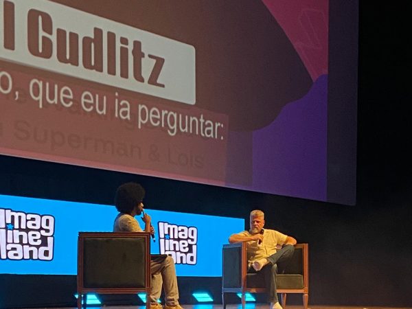 Michael Cudlitz durante painel do Imagineland 2024 nesta sexta-feira (26) — Foto: Grace Vasconcelos/g1 Paraíba