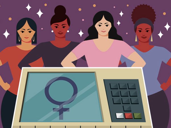Ilustração mulheres candidatas; candidaturas femininas; eleições mulheres; voto feminino; votos mulheres