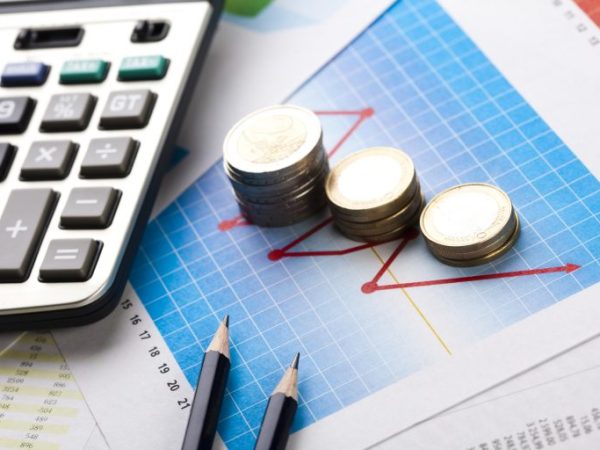 Gráfico, calculadora e moedas