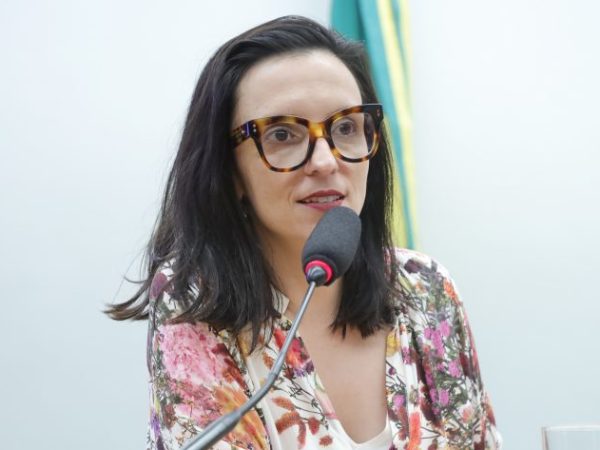 Deputada Ana Pimentel fala ao microfone