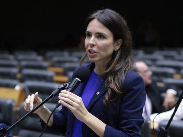 Deputada Any Ortiz fala ao microfone