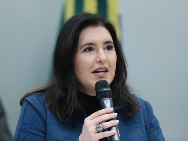 Ministra do Planejamento e Orçamento, Simone Tebet, em audiência na Câmara dos Deputados