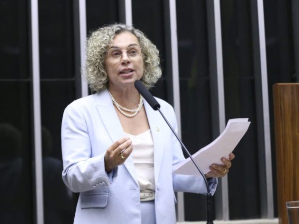 Deputada Ana Paula Lima fala ao microfone