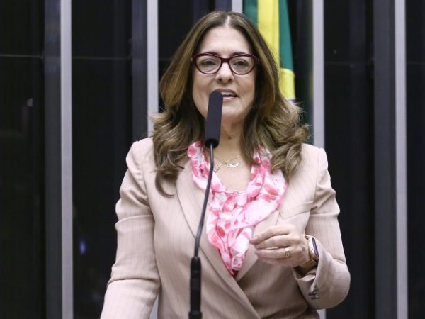 Deputada Rogéria Santos fala ao microfone