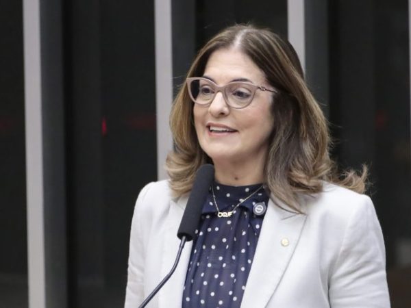 Deputada Rogéria Santos fala ao microfone