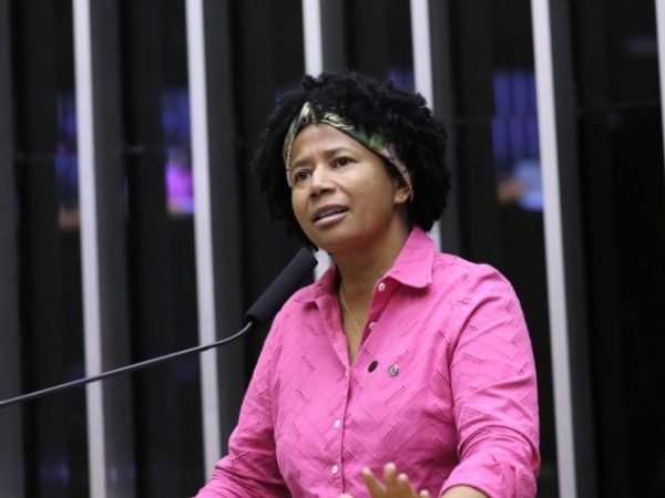 Deputada Silvia Cristina fala ao microfone