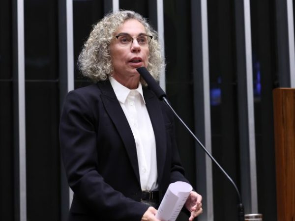 Deputada Ana Paula Lima fala ao microfone