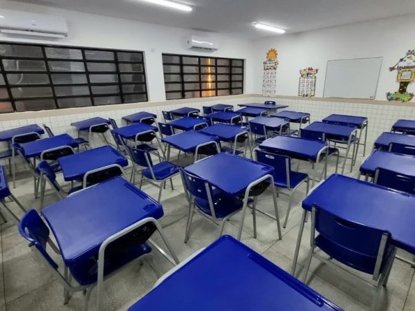 Sala de aula da Escola Estadual Padre Bernardino Fernandes, em Marcelino Vieira, no RN — Foto: João Vital
