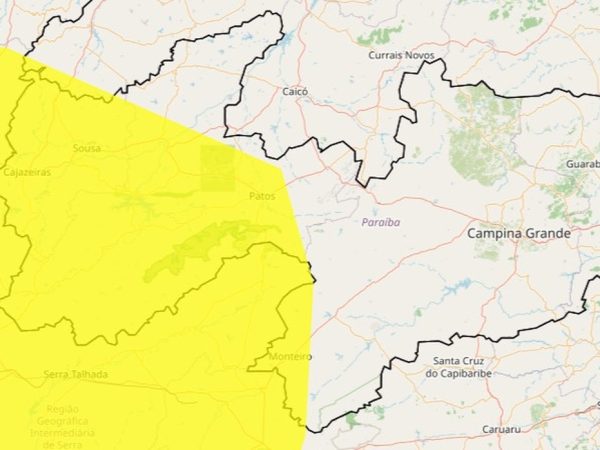 Inmet renova alerta para baixa umidade do ar em mais de 80 cidades da PB — Foto: Reprodução / Inmet