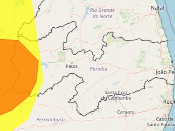 Inmet emite dois alertas de chuvas intensas para cidades do Sertão da PB — Foto: Reprodução/Inmet