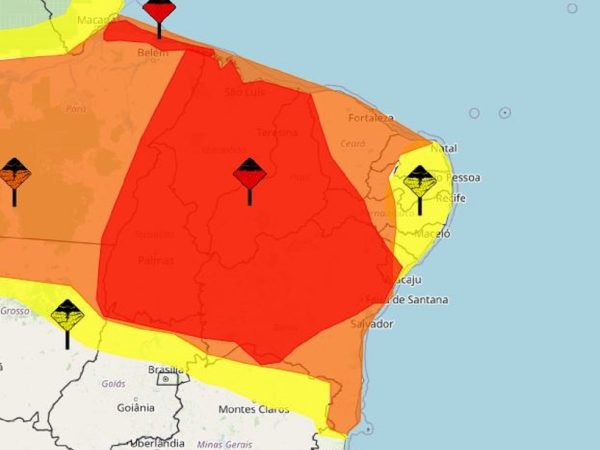 Inmet alerta para chuvas no Rio Grande do Norte — Foto: Inmet