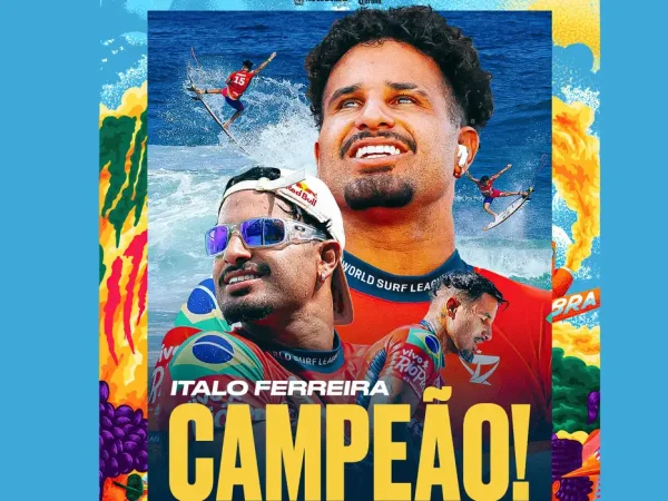 Rio de Janeiro (RJ) 28/06/2024 -  Esportes
Ítalo Ferreira é campeão de surfe em Saquarema e entra no top 5 da WSL
O campeão olímpico derrotou na final o paranaense Yago Dora
Foto: X/WS Brasil