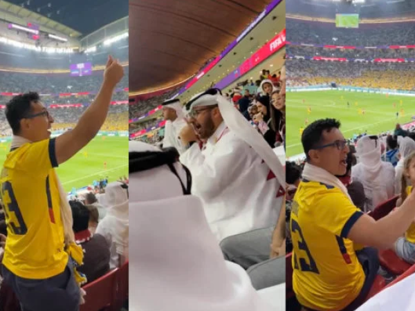 Equatoriano irrita sheik do Catar em jogo da Copa e o vídeo viralizou. — Foto: Reprodução