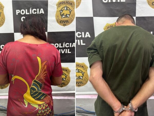 Mãe e filho foram presos em operação da Polícia Civil em Mossoró — Foto: Polícia Civil/Divulgação