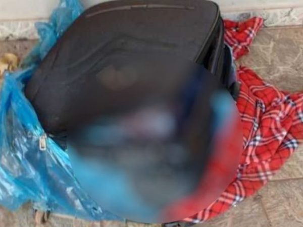 Corpo estava dentro de um saco plástico dentro de mala em Rio Verde (Foto: Reprodução/TV Anhanguera)