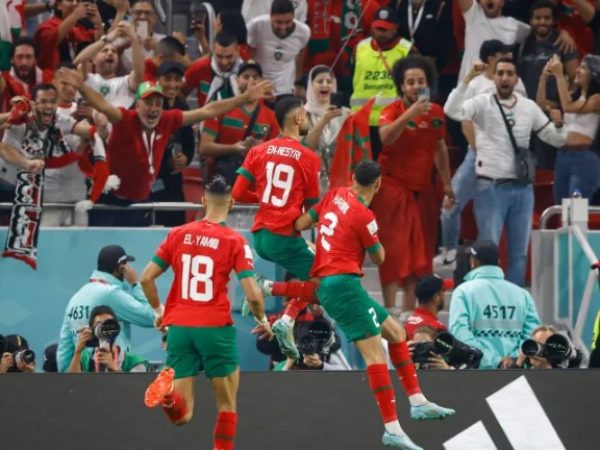 A seleção do Marrocos eliminou Portugal com uma vitória por 1 a 0 sobre Portugal. — Foto: Reprodução
