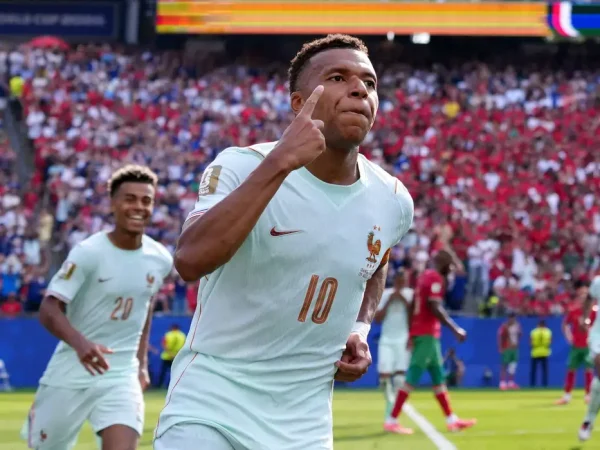 Soccer Football - FIFA World Cup 2026 - Quarter Final - France v Morocco - Boston Stadium, Foxborough, Massachusetts, U.S. - July 9, 2026 France's Kylian Mbappe celebrates scoring their first goal IMAGN IMAGES via Reuters/David Butler Ii