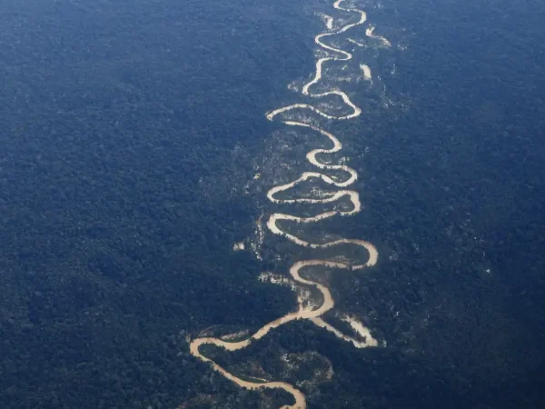 Alto Alegre (RR), 10/02/2023 - Vista em sobrevoo do rio Mucajaí, afetado pelo garimpo ilegal na Terra Indígena Yanomami. Foto: Fernando Frazão/Agência Brasil