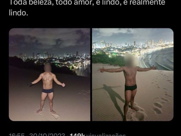 Homem posta foto em cima do Morro do Careca, em Natal, é identificado e autuado por infração ambiental — Foto: Reprodução