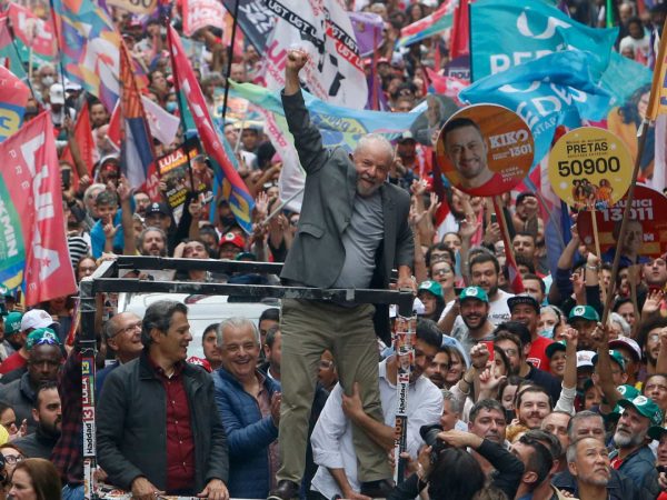 Presidente eleito, Lula durante ato político na campanha deste ano. — Foto: Reprodução
