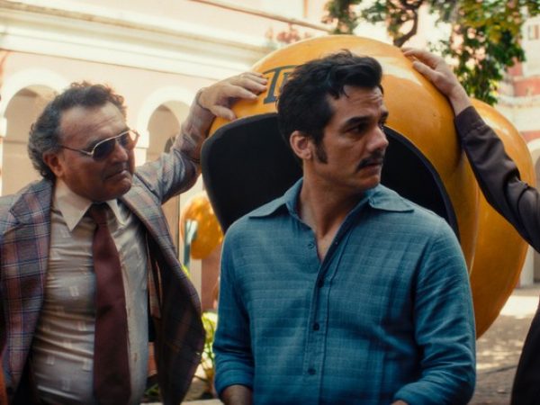 Ítalo Martins, Robério Diógenes, Wagner Moura e Igor de Araújo em cena de 'O agente secreto' — Foto: Divulgação