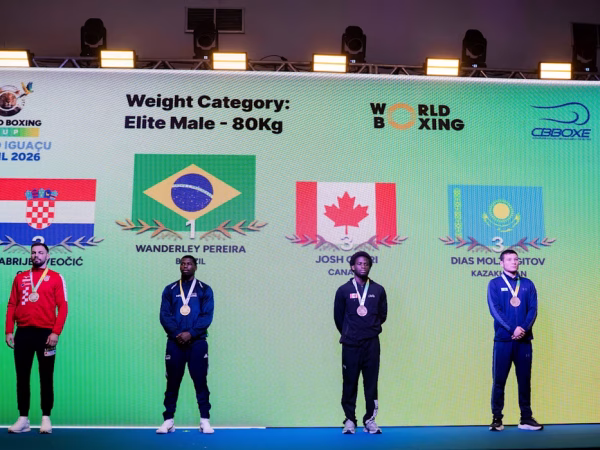 Wanderley Pereira é ouro nos 80 kg da  etapa de abertura da Copa do Mundo de Boxe, em Foz do Iguaçu (PR), em 26/04/2026