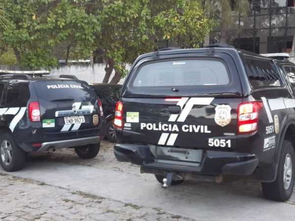 Viaturas da Polícia Civil do Rio Grande do Norte — Foto: Sérgio Henrique Santos/Inter TV Cabugi