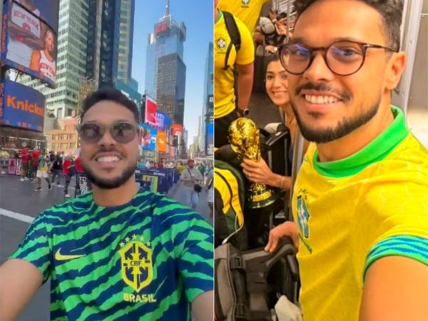 Engenheiro Leandro Cabral viajou para assistir estreia do Brasil — Foto: Cedida
