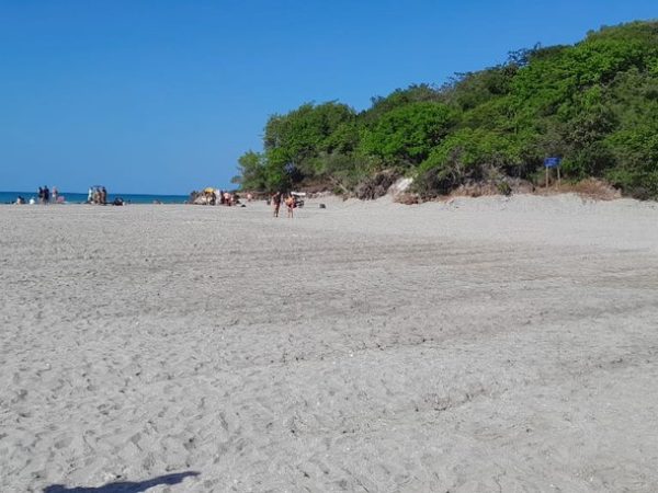 Engora da praia de Ponta Negra próximo ao Morro do Careca — Foto: Thiago César/Inter TV Cabugi