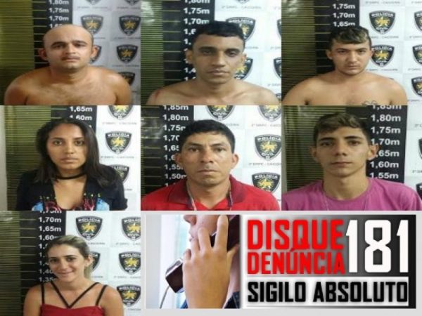 Pessoas presas pelas polícias Civil e Militar (Divulgação / ASSECOM)