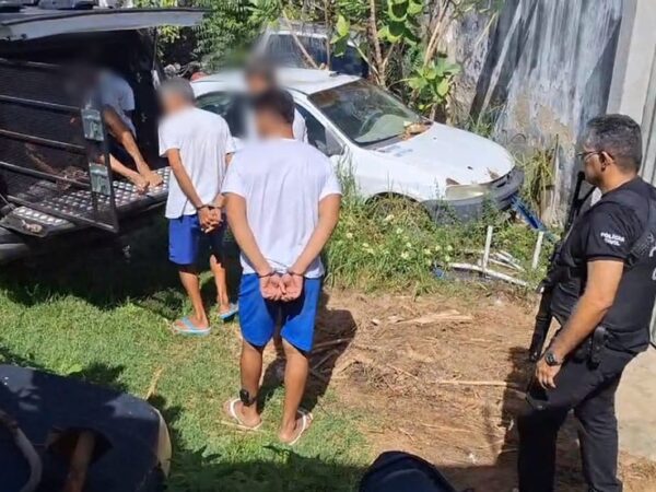 Seis homens foram presos suspeitos de sequestro no interior do RN — Foto: Polícia Civil/Divulgação