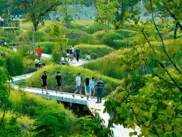 China. Projeto de cidade-esponja do paisagista e arquiteto chinês Kongjian Yu. Jinhua Harbin Qunli Stormwater Park. Foto Divulgação escritório Turenscape