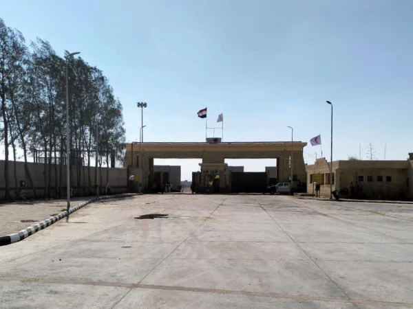View of Rafah crossing as aid groups await opening