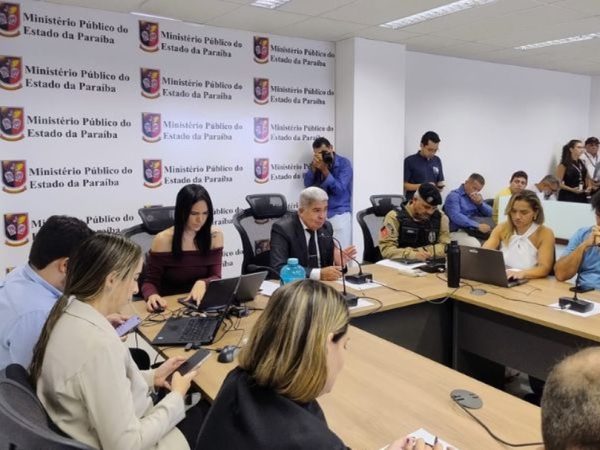 Reunião do MPPB com órgãos públicos e empresa sobre segurança no São João 2025 de Campina Grande — Foto: Reprodução/MPPB