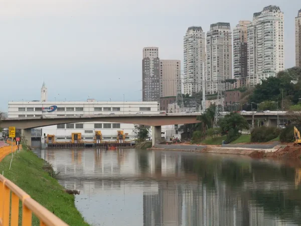 A Empresa Metropolitana de Águas e Energia S.A. - EMAE atua no controle de cheias do rio Pinheiros.