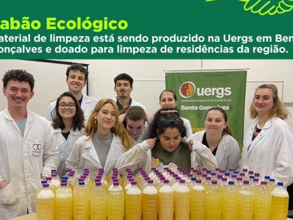 Rio de Janeiro (RJ) 12/05/2024 - Sabão ecológico produzido pela UERGS para limpeza de casas atingidas pelas enchentes
Foto: UERGS/Divulgação