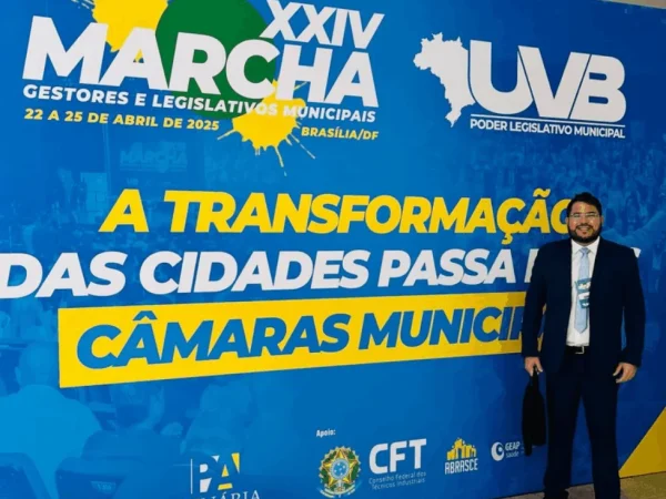 Presidente da Câmara, Ozires Neto participando da XXIV Marcha dos Gestores e Legislativos Municipais. — Foto: Assessoria