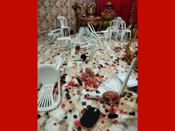 Polícia investiga invasão e destruição em terreiro de candomblé, em João Pessoa — Foto: TV Cabo Branco