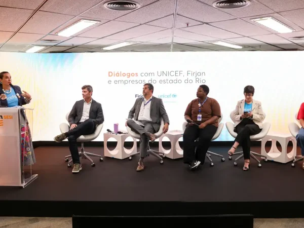 Rio de Janeiro (RJ), 31/03/2025 – Mesa durante o seminário Diálogo com Unicef, Firjan e empresas do Rio de Janeiro, na sede da Firjan no centro da capital fluminense. Foto: Tomaz Silva/Agência Brasil