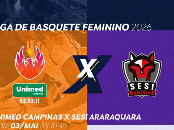 Brasília (DF), 01/05/2026 - TV Brasil exibe partida entre Unimed Campinas e Sesi Araraquara neste domingo pela LBF.
 Arte Marketing/EBC