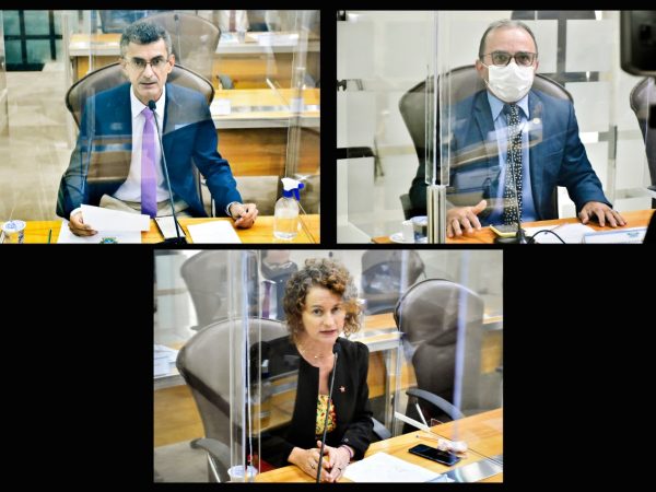Lideranças na sessão ordinária desta terça-feira (09), na Assembleia Legislativa. — Foto: Eduardo Maia