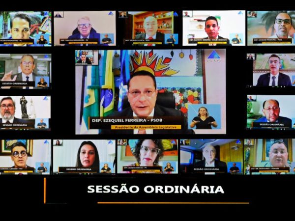 Sessão ordinária por videoconferência aconteceu nesta quarta-feira (6) — Foto: Eduardo Maia