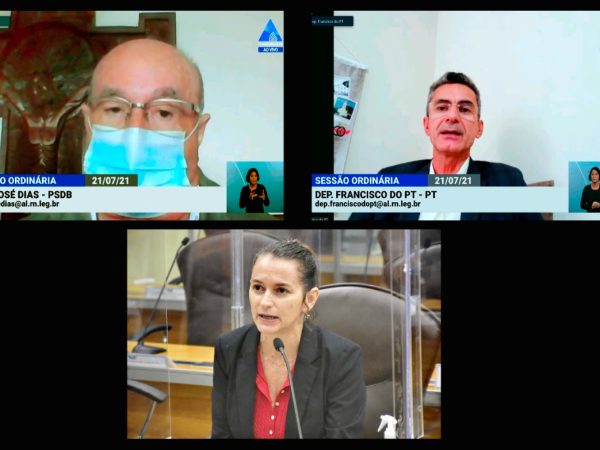 Pronunciaram-se os deputados estaduais José Dias (PSDB), Francisco do PT e Isolda Dantas (PT) — Foto: Eduardo Maia