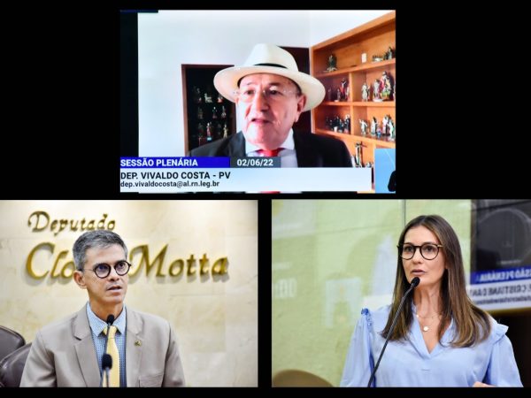 Falaram os parlamentares Vivaldo Costa, Coronel Azevedo e Cristiane Dantas. — Foto: Eduardo Maia