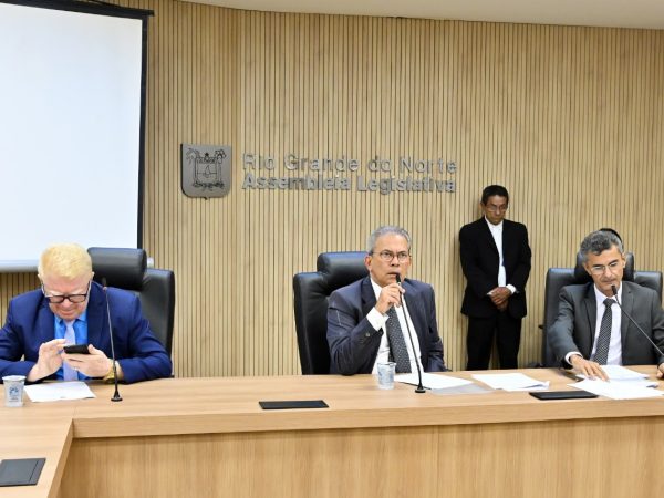 A reunião foi presidida pelo deputado Hermano Morais (PV) com a participação dos colegas parlamentares Francisco do PT e Ubaldo Fernandes. — Foto: Divulgação