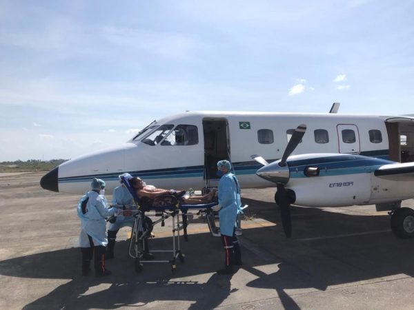 Paciente foi transferido de avião para Caicó; outro não teve autorização para decolar — Foto: Geraldo Jerônimo/Inter TV Cabugi