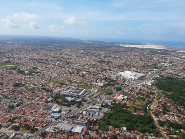 Vista aérea Zona Norte de Natal — Foto: Lucas Cortez/Inter TV Cabugi