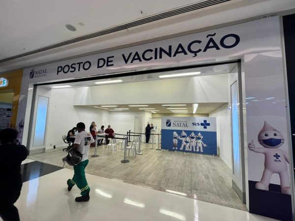 Sala de vacinação no Shopping Midway Mall foi reaberto nesta quarta-feira (20) — Foto: Vinícius Marinho/Inter TV Cabugi